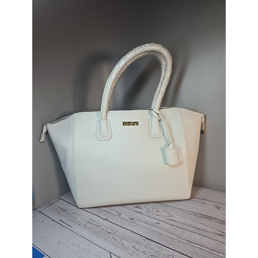 JOY & IMAN Genuine Leather Satchel Tote Purse Hand Shoulder Bag *new*